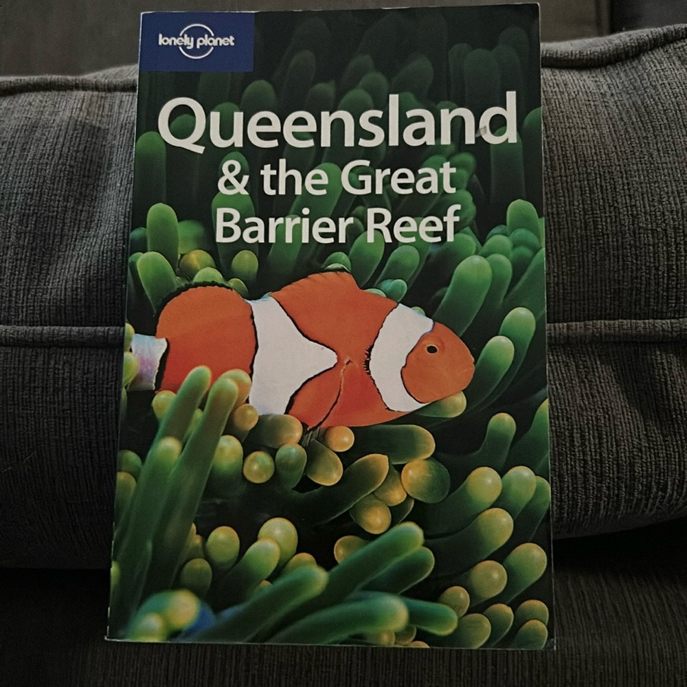 Lonely Planet Guidebook for Queensland and the great barrier reef.